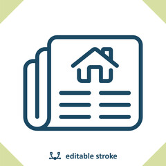 Newspaper Icon. House, Real Estate, News, Ads