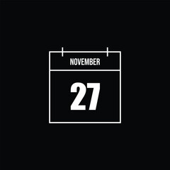 Minimalist outline icon depicting a single calendar page for November 14, ideal for scheduling, event planning, and date-specific notifications in digital interfaces