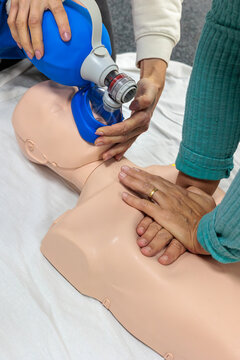 CPR and First Aid Training &mdash; Practical Tactical Medicine Class with CPR Manikin and Ambu Bag Demonstration for Civilian and Military Medical Preparedness