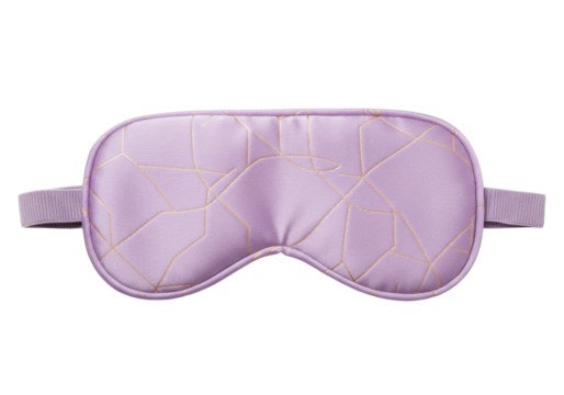 Isolated eye mask for sleeping or relaxing, sleepwear accessory on a plain surface, soft
