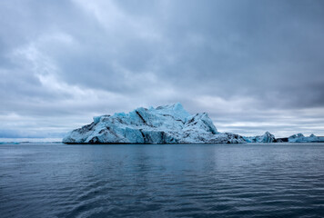Icebergs from the Breiðamerkurjökull Glacier floating in the Jökulsárlón Glacier Lagoon in Iceland