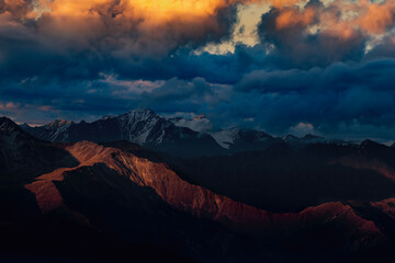 Similaun massif at sunset, Eastern Alps landscape
