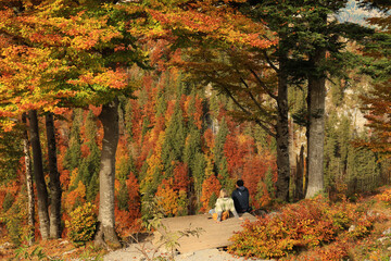 Paar, Herbststimmung in den Bergen