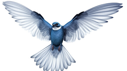 Naklejka premium White and blue angel wings vector illustration isolated on a white background, symbolizing peace and love