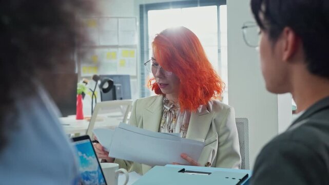 Diverse fintech innovators and multiethnic professionals collaborate in an agile hackathon workshop, integrating AI-powered analytics and adaptive business models to drive exponential growth, digital 