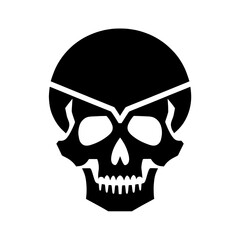 Fototapeta premium Aggressive Skull Logo - Black Vector Silhouette