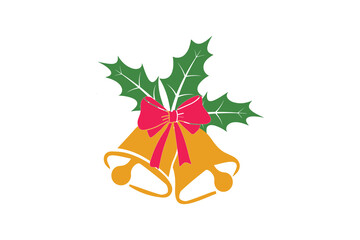 vector of two bells with typical Christmas decorations