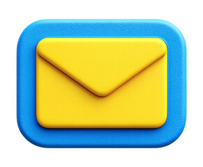 Bright yellow email icon a modern communication symbol for business marketing and social media designs that pop isolated on png transparent background