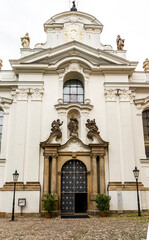 Obraz premium Facade of Basilica of the Assumption of Our Lady, main church of Strahov monastery (in Czech 