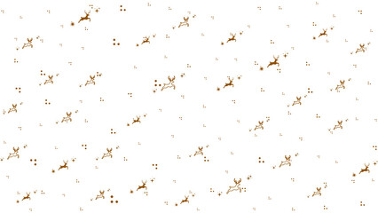 Minimalist Brown Reindeer and Stars Seamless Pattern for Christmas Background. Simple Gold Deer Silhouette Wallpaper for New Year Holiday Wrapping Paper Design