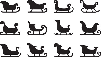 santa sliegh silhouettes