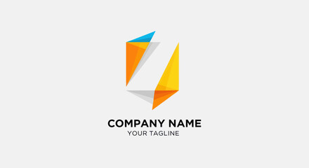 Abstract Geometric Logo Design with Vibrant Colors.
