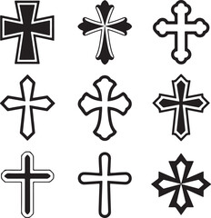 Obraz premium Vector christian crosses