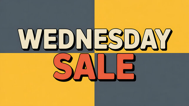 Wednesday sale promotion banner with retro style, perfect for advertising and marketing campaigns, attracting customers with a catchy design - Powered by Adobe