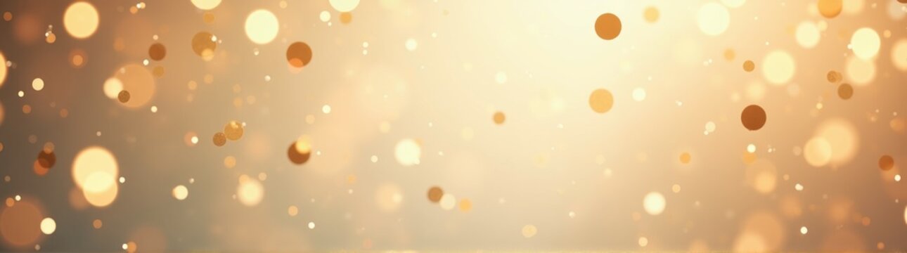 Festive congratulation banner with soft golden confetti