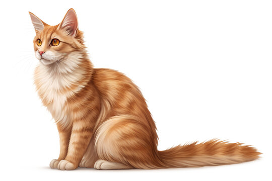 Cat side view sitting isolated on transparent background perfect for pet design, animal illustration, and domestic feline artwork concepts