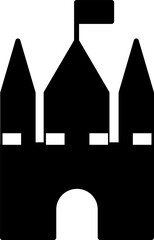 Disney Castle Silhouette simple, Medieval Fortress Silhouette, Castle Tower with Flag Icon, Fairy Tale Castle Logo Design, 