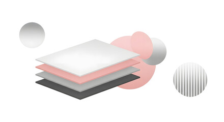 Abstract layered paper design with soft circular shapes for modern graphic and business concepts