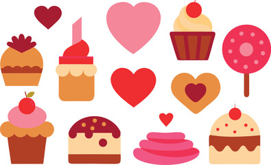 Cute valentine vector illustrations bundle 20 scalable sweet heart designs eps