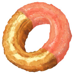 ドーナツ1個(オールドファッションイチゴチョコ)