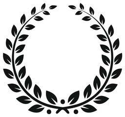 Classic black laurel wreath vector illustration symbol of victory honor and achievement