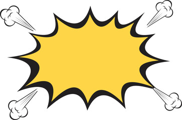 Cartoon Explosion Burst with Speed Lines - Yellow & Black Pop Art
