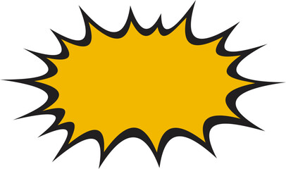 Starburst Speech Bubble: Yellow Explosion with Black Outline