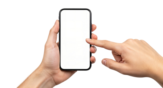 hand holding smart phone