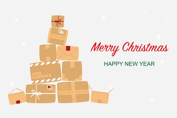 Parcels Christmas tree - card