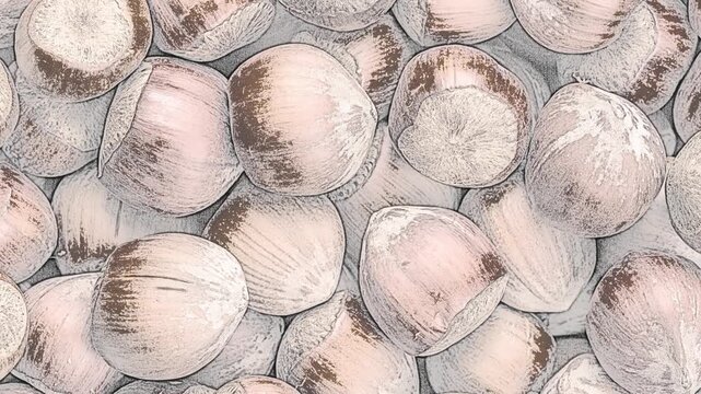 Bleistiftzeichnung von Haseln&uuml;ssen wird zu echtem Bild