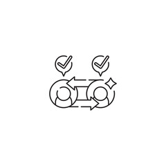 Data transfer icon, synchronization Symbol Outline icon Transparent background Editable Stroke