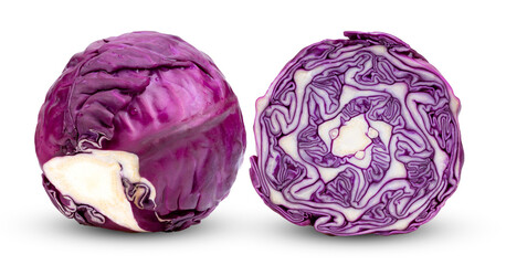 Obraz premium red cabbage isolated on transparent png ( image from camera )