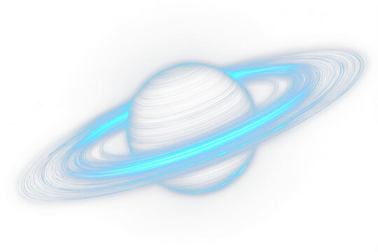 png three-dimensional Saturn with rings, orbiting planets and solar system