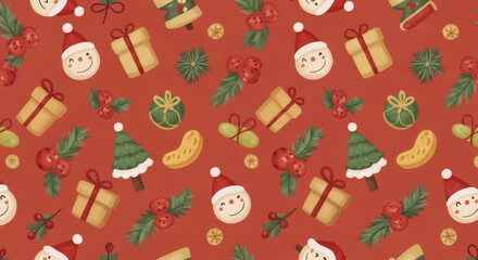 Seamless pattern with christmas trees