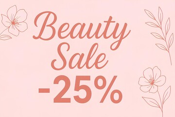 Obraz premium Beauty salon promo – Beauty Sale -25 with feminine style