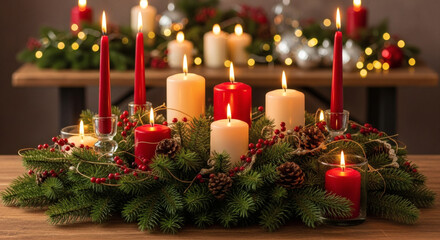 Christmas candles and decorations