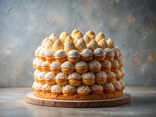 Giant Cream Puff & Nougatine Cake - Stunning 1 Meter High Dessert Photography