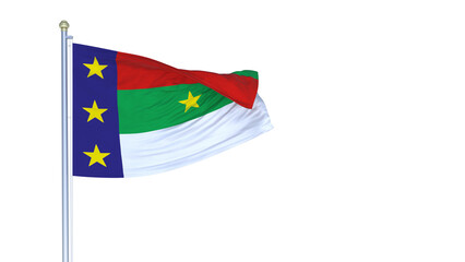 A bandeira de Vitória da Conquista,  município do estado da Bahia, Brasil - Ilustração 3D