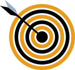 Target with arrow hitting the bullseye vector illustration of goal achievement concept for business success and marketing strategy