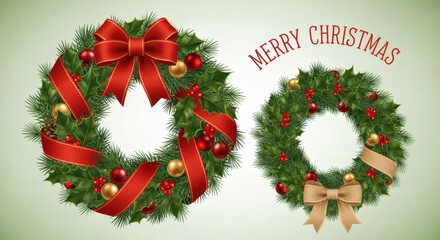 Christmas wreath with ribbon