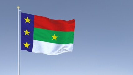 A bandeira de Vitória da Conquista,  município do estado da Bahia, Brasil - Ilustração 3D