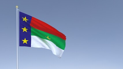 A bandeira de Vitória da Conquista,  município do estado da Bahia, Brasil - Ilustração 3D