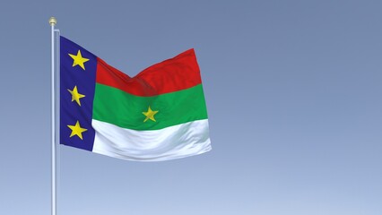 A bandeira de Vitória da Conquista,  município do estado da Bahia, Brasil - Ilustração 3D
