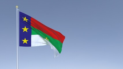 A bandeira de Vitória da Conquista,  município do estado da Bahia, Brasil - Ilustração 3D