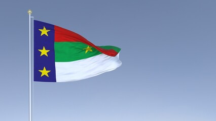 A bandeira de Vitória da Conquista,  município do estado da Bahia, Brasil - Ilustração 3D