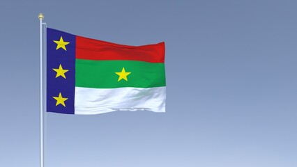 A bandeira de Vitória da Conquista,  município do estado da Bahia, Brasil - Ilustração 3D