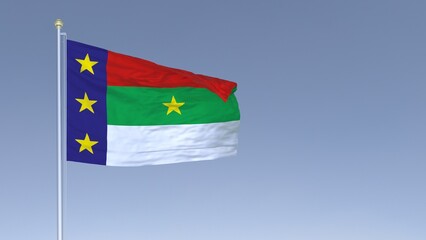 A bandeira de Vitória da Conquista,  município do estado da Bahia, Brasil - Ilustração 3D