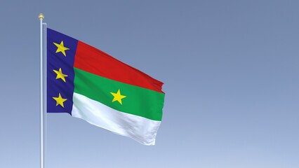 A bandeira de Vitória da Conquista,  município do estado da Bahia, Brasil - Ilustração 3D
