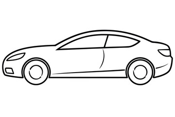 Obraz premium Detailed line drawing of a modern sports car in white background