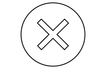 Fototapeta premium Simple black and white image of a cross inside of a circle